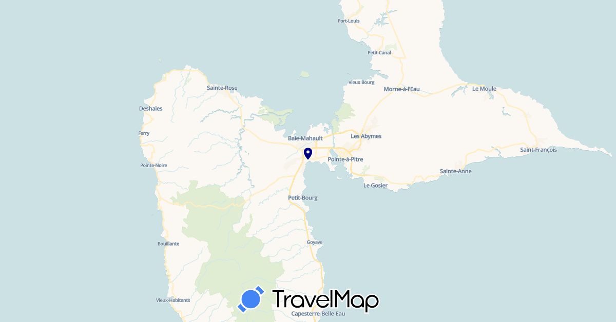 TravelMap itinerary: driving in Guadeloupe (North America)